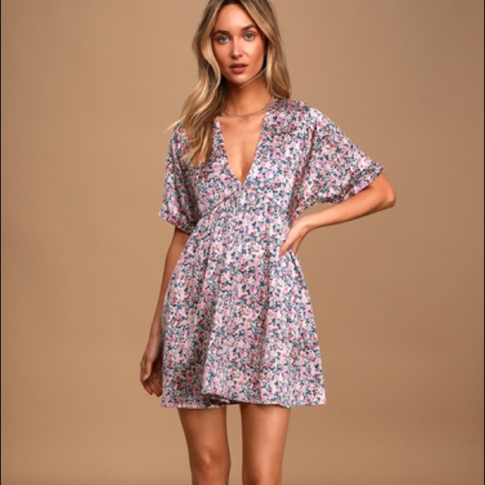 LuLu's Baby Doll Silky Dress Size Large NWT